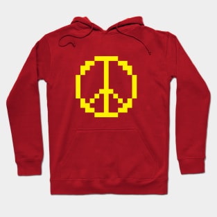 Yellow Pixel Peace (8 Bit Peace) Hoodie